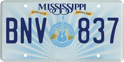 MS license plate BNV837