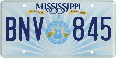 MS license plate BNV845