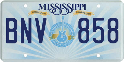 MS license plate BNV858