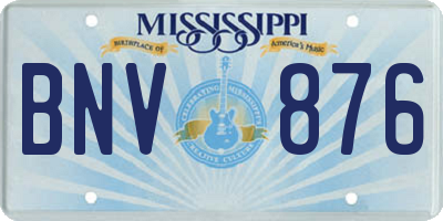 MS license plate BNV876