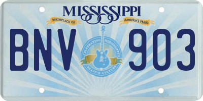 MS license plate BNV903