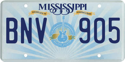 MS license plate BNV905