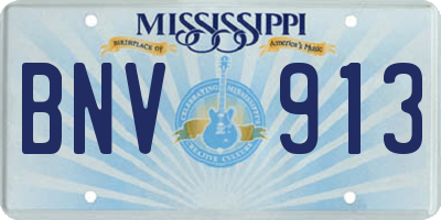 MS license plate BNV913