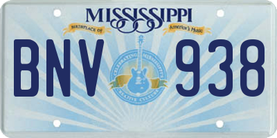 MS license plate BNV938