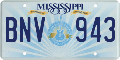 MS license plate BNV943