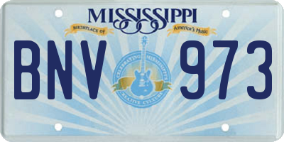 MS license plate BNV973
