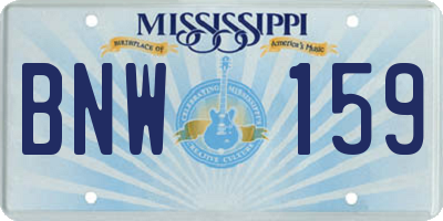 MS license plate BNW159