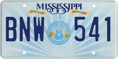 MS license plate BNW541