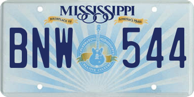 MS license plate BNW544
