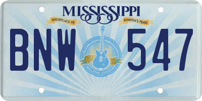 MS license plate BNW547