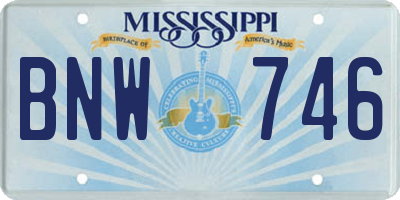 MS license plate BNW746