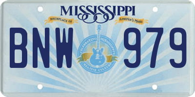 MS license plate BNW979