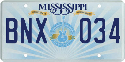 MS license plate BNX034