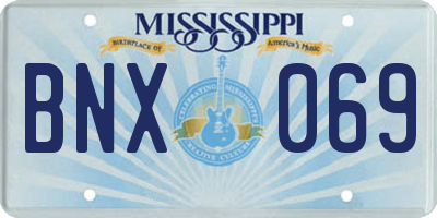 MS license plate BNX069