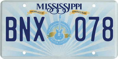 MS license plate BNX078