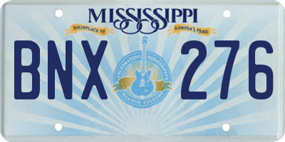 MS license plate BNX276