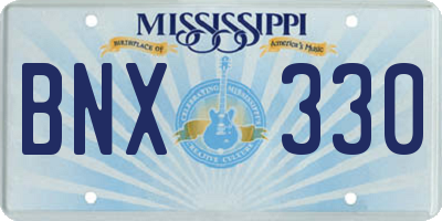 MS license plate BNX330