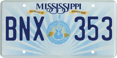 MS license plate BNX353
