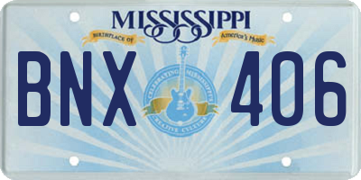 MS license plate BNX406