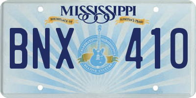 MS license plate BNX410