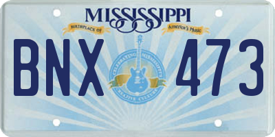 MS license plate BNX473