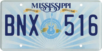MS license plate BNX516