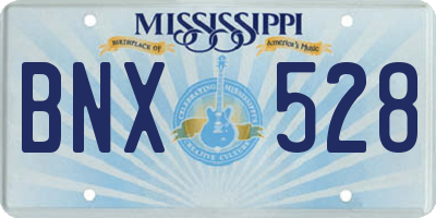 MS license plate BNX528
