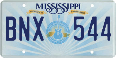 MS license plate BNX544
