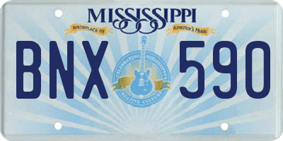 MS license plate BNX590