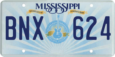 MS license plate BNX624