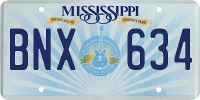 MS license plate BNX634