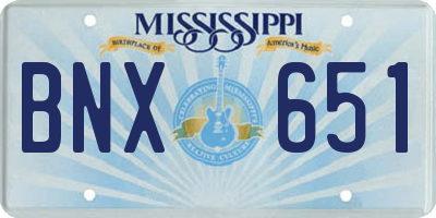MS license plate BNX651