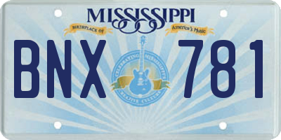 MS license plate BNX781