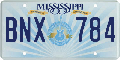 MS license plate BNX784