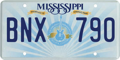 MS license plate BNX790