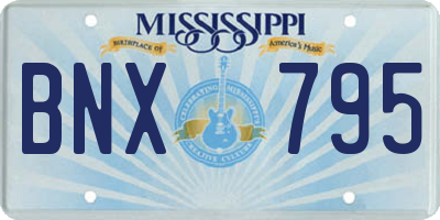 MS license plate BNX795