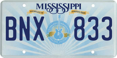 MS license plate BNX833