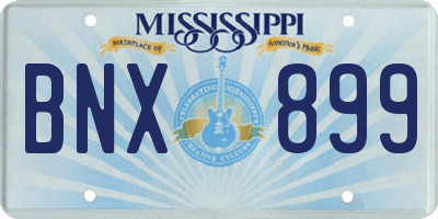 MS license plate BNX899