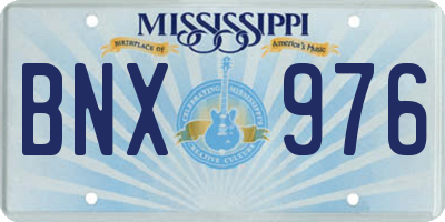 MS license plate BNX976