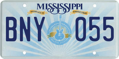 MS license plate BNY055