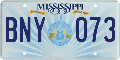 MS license plate BNY073