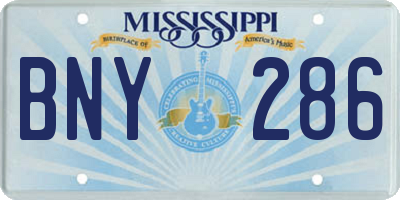 MS license plate BNY286