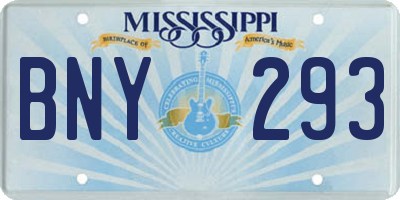 MS license plate BNY293