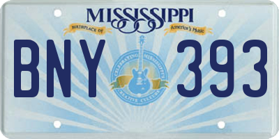 MS license plate BNY393
