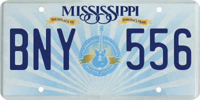 MS license plate BNY556