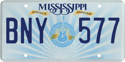 MS license plate BNY577