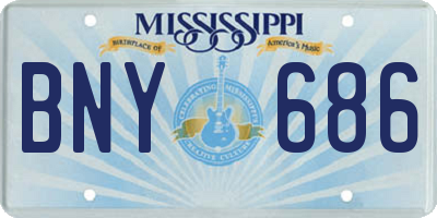 MS license plate BNY686