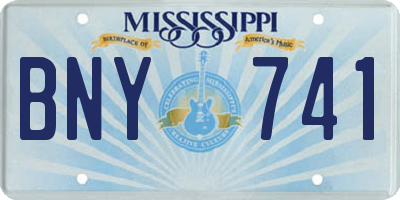 MS license plate BNY741