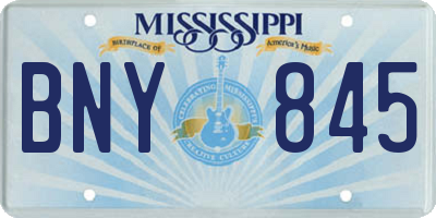 MS license plate BNY845