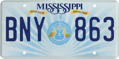 MS license plate BNY863